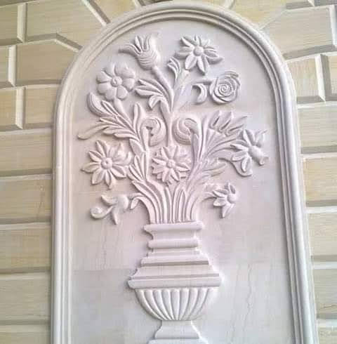 Motifs Vase De Fleures Sur Marbre Beige Crema