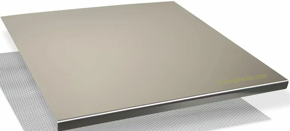 plaque inox 59x48 inox sur plan de travail