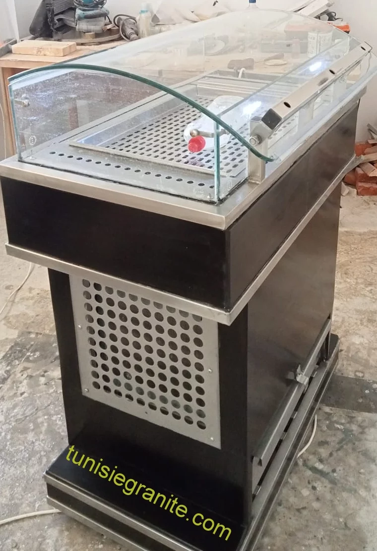 vitrine refrigeré bombé pour poisson frés