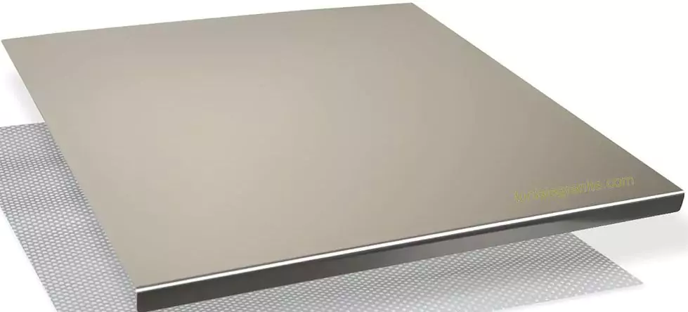 plaque inox 59x48 inox sur plan de travail